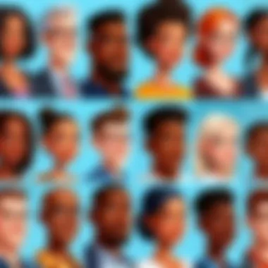 Diverse Animated Characters for Storytelling Animated characters created using Vyond Studio