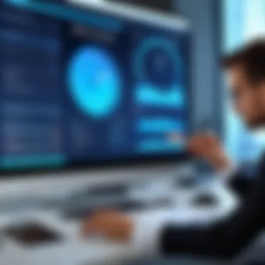 Analyzing Time Tracking Data for Decisions Business owner reviewing time clock data