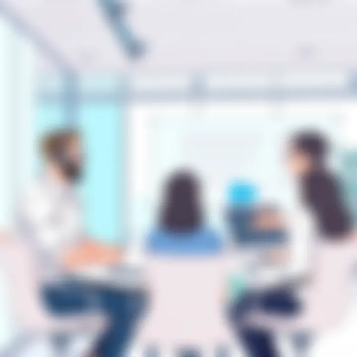 Discussing Integration Benefits Business team discussing integration benefits in a modern office