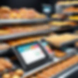 A modern POS system interface displaying bakery items