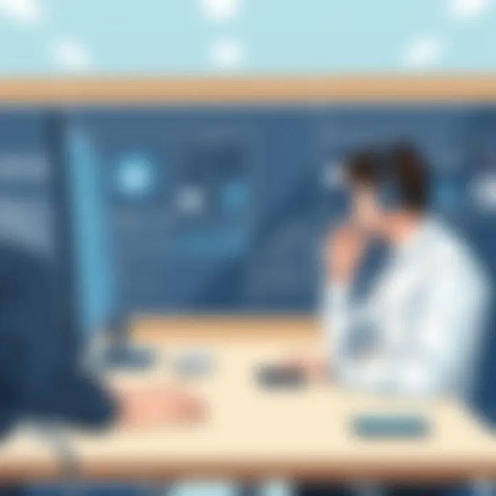 Innovative Recruitment Technology Innovative technology in recruitment during an interview scenario.