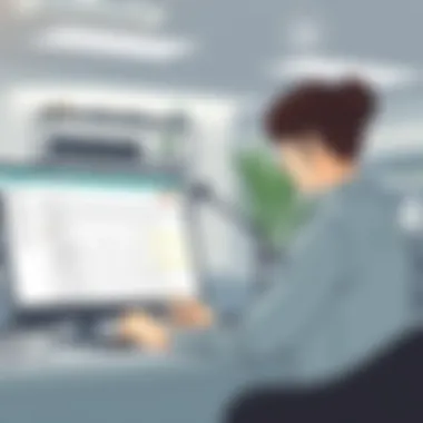 Salon staff engaging with a waitlist software on a computer