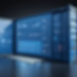 Modern container rental software interface showcasing features
