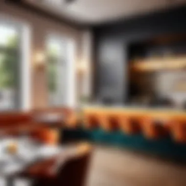 Customer Engagement in Hospitality A sophisticated restaurant environment showcasing customer interactions.
