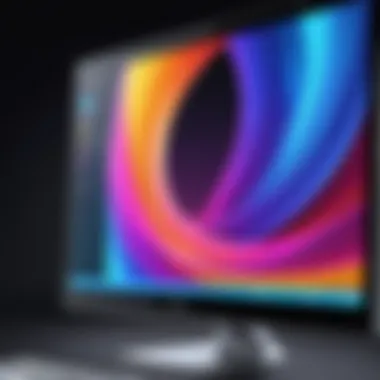 High-resolution touch screen monitor showcasing vibrant colors