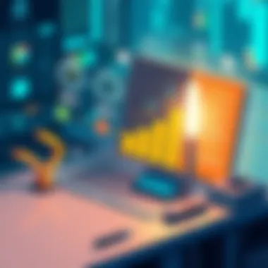 Visual metaphor for increased productivity through automation