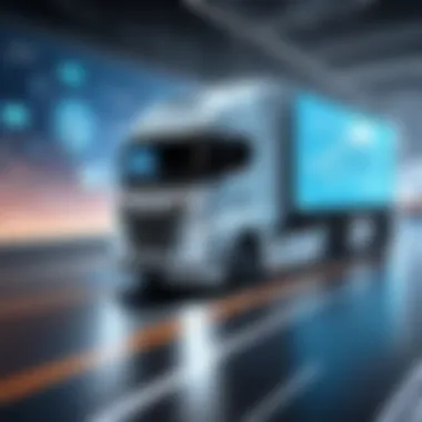 Futuristic concept of AI integration in logistics and dispatch