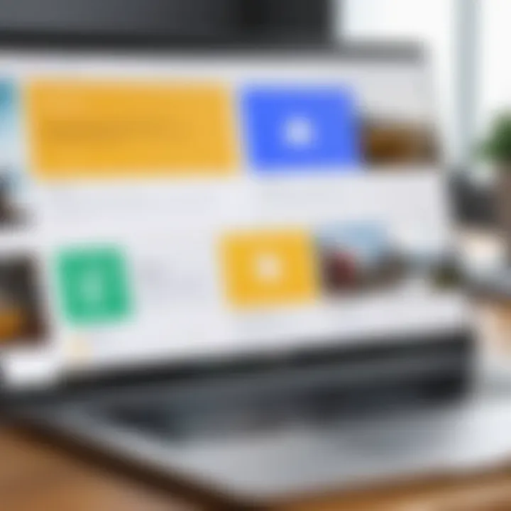 Collaboration tools in Google Slides showcased on a laptop screen