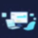 Illustration of KYC software interface with data analytics