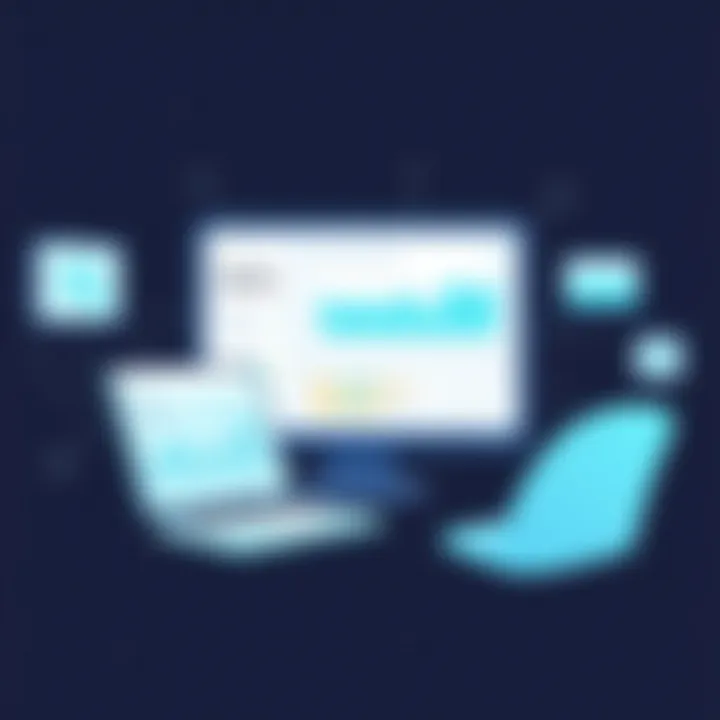 KYC Software Interface and Analytics Overview Illustration of KYC software interface with data analytics