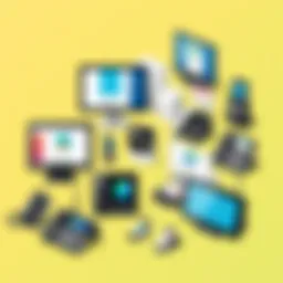 An assortment of Ooma devices showcasing modern design