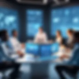 A diverse group engaged in a virtual meeting environment