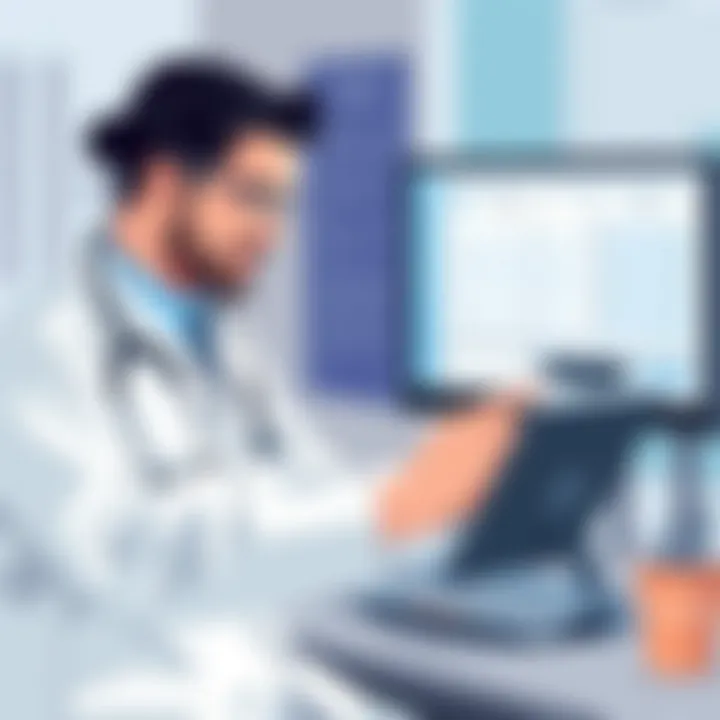 Healthcare Consultation Enhanced by Electronic Prescribing Healthcare professional consulting with electronic prescription system