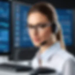 An illustration depicting the functionality of hosted predictive dialers in a business setting