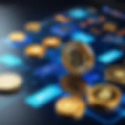 Visual representation of cryptocurrency transactions in eCommerce.