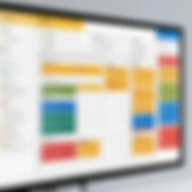 Diagram showcasing Kanban board with tasks in various stages of completion