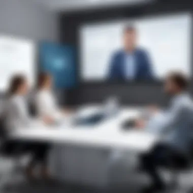 Participants engaged in a lifelike virtual meeting environment