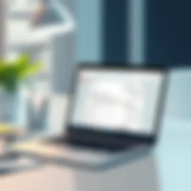 Enhancing Communication Efficiency in a Professional Setting A professional workspace with a laptop open to Gmail