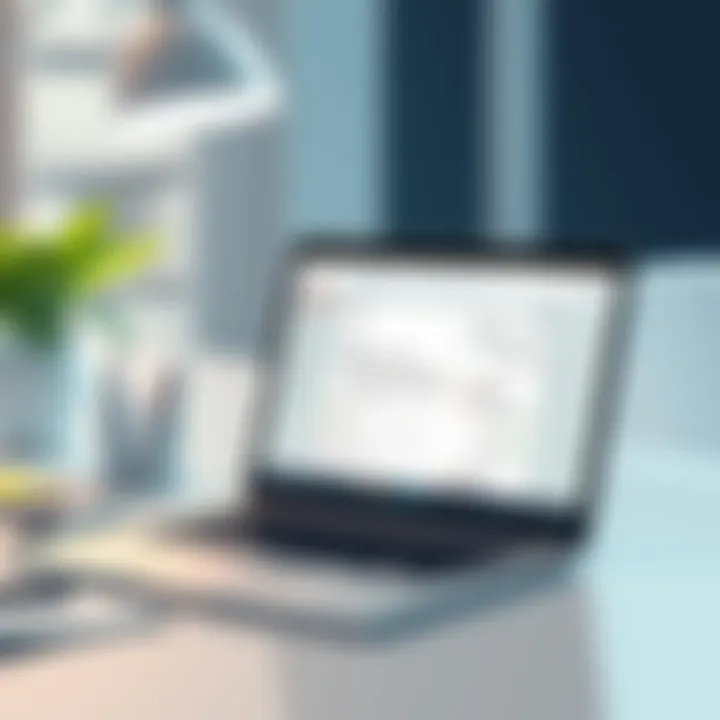 Enhancing Communication Efficiency in a Professional Setting A professional workspace with a laptop open to Gmail