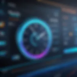 Modern digital interface displaying time tracking metrics