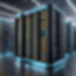 Architectural diagram showcasing mega data storage systems