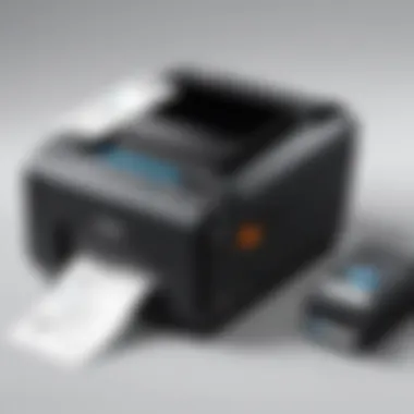 Illustration of the setup process for the Shippo Thermal Printer with highlighted components.