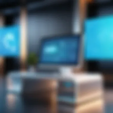 Future Trends in Virtual Front Desk Technology Futuristic representation of virtual front desk trends