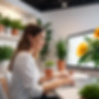 Customer Engagement with Floral E-Commerce Customer engaging with online floral shop